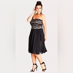 NWOT City Chic Evening Party Dress Size 18W Black